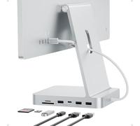 PULWTOP USB C HUB Pour iMac 24" 2021/2023/2024, 7 In 1 iMac HUB USB Pour iMac M1/M3/M4, iMac Accessoires Avec USB C 10Gbps, 3*USB A, SD/TF Carte Reader, Support Expand M.2 NVME SSD(Non Inclus),Argenté