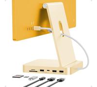 PULWTOP USB C HUB pour iMac 24 Pouces 2021/2023/2024,7 in 1 HUB USB pour iMac M1/M3/M4, iMac Accessoires avec USB C 10Gbps,3*USB A,SD/TF Carte Reader,Support Expand M.2 NVME SSD(Non Inclus),Jaune