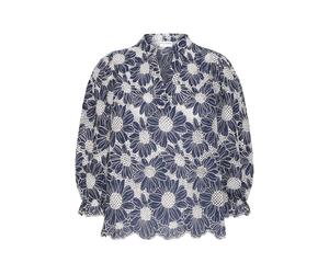 Pulz Chemisier 'PZADELE' bleu foncé / blanc, Taille M