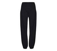 PULZ JEANS PZJILL Pantalon en tissu pour femme Pantalon long sarouel avec taille élastique 100 % coton Coupe droite, Black Beauty (193911), M