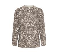 Pulz Pull-over 'PZSara' écru / moka / brun foncé, Taille L