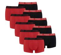 PUMA 100000884 Lot de 10 boxers courts pour homme Couleur : 002 Rouge/noir Taille L, 002 - Rouge/noir, L