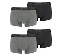 PUMA 100000884 Lot de 4 boxers courts pour homme, 008 Dark Grey Melange/Black, XL taille courte