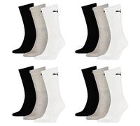 PUMA 12 Paar Sport Tennis Chaussettes Gr. 35-49 Unisexe pour Vous et Lui - Blanc/Gris/Noir, 43-46