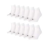 PUMA 12 pair Sneaker Quarter Socks Unisex Mens & Ladies, Farben:300 - white, Socken & Strümpfe:43-46