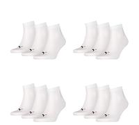 PUMA 12 pair Sneaker Quarter Socks Unisex Mens & Ladies, Farben:300 - white, Socken & Strümpfe:47-49