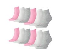 PUMA 12 pair Sneaker Quarter Socks Unisex Mens & Ladies, Farben:395 - prism pink, Socken & Strümpfe:35-38