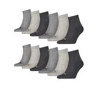 PUMA 12 pair Sneaker Quarter Socks Unisex Mens & Ladies, Farben:800 - anthraci/l mel grey/m me, Socken & Strümpfe:39-42