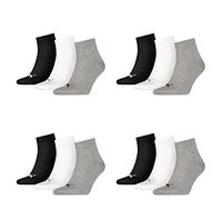PUMA 12 Pair Sneaker Quarter Socks Unisex Mens & Ladies, Farben:882 - Grey/White/Black, Socken & Strümpfe:35-38