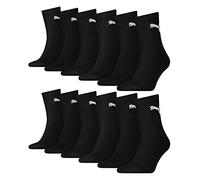 PUMA 12 pair Sport Socken Short Crew Tennis Socks Gr. 35-49 Unisex, Farben:200 - black, Socken & Strümpfe:47-49