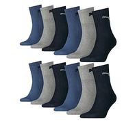 PUMA 12 Paire Chaussettes Shorts Ras Du Cou Sport Tennis Chaussettes Gr. 35-49 Unisexe - Bleu Marine/Gris/Nuit Ombre Bleu (532), 43/46
