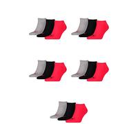 PUMA 15 pair Sneaker Invisible Socks Unisex Mens & Ladies, Farben:232 - black/red, Socken & Strümpfe:43-46