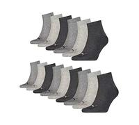 PUMA 15 pair Sneaker Quarter Socks Unisex Mens & Ladies, Farben:800 - anthraci/l mel grey/m me, Socken & Strümpfe:43-46