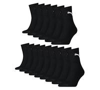 PUMA 15 pair Sport Socken Short Crew Tennis Socks Gr. 35-49 Unisex, Farben:200 - black, Socken &