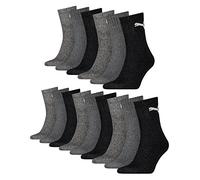 PUMA 15 pair Sport Socken Short Crew Tennis Socks Gr. 35-49 Unisex, Farben:207 anthracite/grey, Socken & Strümpfe:47-49