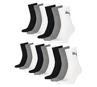 PUMA 15 pair Sport Socken Short Crew Tennis Socks Unisex, Farben:882 - grey/white/black, Socken & Strümpfe:47-49
