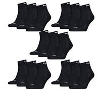 PUMA 15 pairs of Quarter socks with terry sole Gr. 35-46 Unisex Cushioned Short Socks