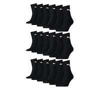 PUMA 18 pair Sport Socken Short Crew Tennis Socks Gr. 35-49 Unisex, Farben:200 - black, Socken & Strümpfe:39-42