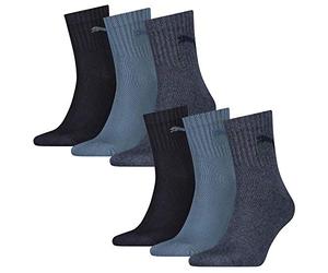PUMA 21 pair Sport Socken Short Crew Tennis Socks Gr. 35-49 Unisex, Farben:460 denim blue, Socken & Strümpfe:35-38