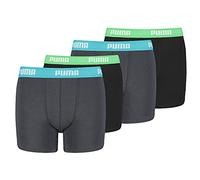 PUMA 4 ER Pack Boxer Boxershorts Boys Children Pant Underwear, Farben:376 - India Ink/Turquoise, Kids konfektionsgröße:176