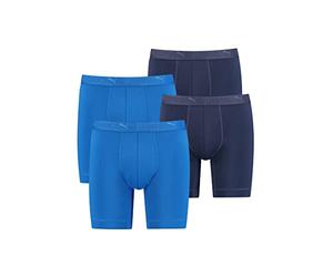 PUMA 4 ER Pack Sport Long Boxer Microfiber Boxershorts Men Pant Underwear, Farben:Blue Combo, Größe Bekleidung:L