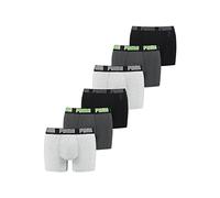 Puma 6 ER Pack Boxer Boxershorts Men Pant Underwear, Farben:Black/Green/Grey, Größe Bekleidung:L