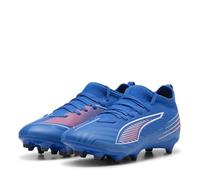 PUMA 6 Match FG/AG JR Chaussures de Football, Ultra Bleu, Blanc, Rouge Brillant, Pointure 38, PUMA Ultra Bleue, Blanche et Rouge, 38.5 EU