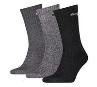 Puma 6 Paar Unisexe Crew Chaussettes Chaussettes Chaussettes de Sport avec Semelles Éponge (43-46, Anthracite/Gris)