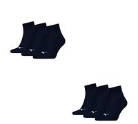 PUMA 6 pair Sneaker Quarter Socks Unisex Mens & Ladies In 3 Colours, Farben:321 - navy, Socken & Strümpfe:39-42