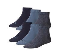 PUMA 6 pair Sneaker Quarter Socks Unisex Mens & Ladies In 3 Colours, Farben:460 denim blue, Socken & Strümpfe:39-42