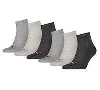 PUMA 6 pair Sneaker Quarter Socks Unisex Mens & Ladies In 3 Colours, Farben:800 - anthraci/l mel grey/m me, Socken & Strümpfe:39-42