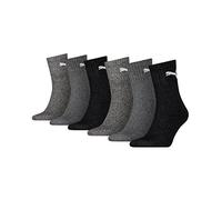 PUMA 6 pair Sport Socken Short Crew Tennis Socks Gr. 35-49 Unisex, Farben:207 anthracite/grey, Socken & Strümpfe:35-38