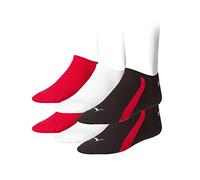 PUMA 6 pairs Lifestyle Sneaker Socks Gr. 35-46 Unisex short sock booties, Farben:852 - black/white/red, Socken & Strümpfe:43-46