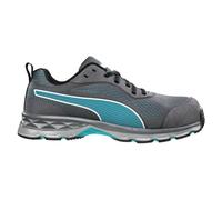 PUMA Safety Fuse Knit WNS Low Chaussures de sécurité S1P ESD HRO SRC Embout en fibre de verre Protection anti-perforation antidérapante sans métal pour femme, Gris/bleu, 40 EU