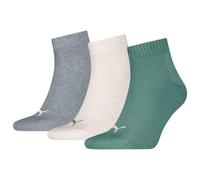 PUMA 701230337 Chaussettes mi-Longues, Vert/Gris, 9-11 (Lot de 3) Mixte