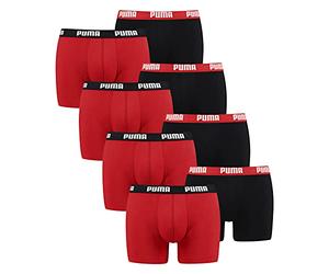 PUMA 8 ER Pack Boxer Boxershorts Men Pant Underwear, Farben:786 - Red/Black, Größe Bekleidung:L
