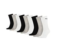 PUMA 9 Paar Everyday Crew Socken Sport Tennis Socks Gr. 35-46 Unisex, Farben:002 - White/Grey/Black, Socken & Strümpfe:39-42