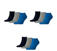 Puma Sneaker Chaussettes, Bleu/Gris, 43/46 (Lot de 3) Unisexe