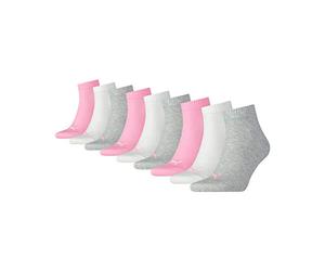 PUMA 9 pair Sneaker Quarter Socks Unisex Mens & Ladies In 3 Colours, Farben:395 - prism pink, Socken & Strümpfe:39-42