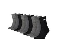 PUMA 9 pair Sport Socken Short Crew Tennis Socks Gr. 35-49 Unisex, Farben:207 anthracite/grey, Socken & Strümpfe:43-46