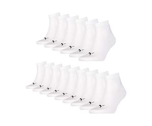 PUMA 9 pair Sport Socken Short Crew Tennis Socks Gr. 35-49 Unisex, Farben:300 - white, Socken & Strümpfe:39-42