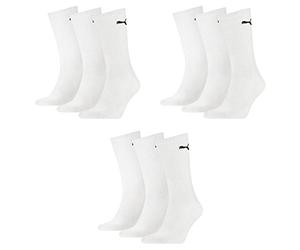 PUMA 9P Chaussettes de sport unisexes pour homme, Blanc., 43-46