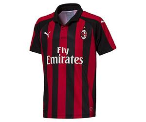Puma AC Milan Home Shirt Replica SS Kids with Sponsor Logo Maillots Garçon, Rouge (Tango Red Black), FR Taille Unique (Taille Fabricant : 128)