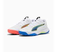 PUMA Accelerate JR 4 Game on Chaussures de Handball, Blanc-rougeâtre Ultra Bleu, Pointure 45, Puma Blanc Brillant Rouge Ultra Bleu, 33 EU