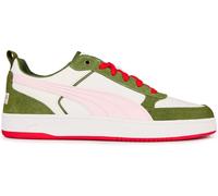 Puma Adults Dribble Court Trainers Wht/Pnk/Grn 10 (44.5) Unisex