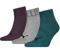 Puma Adults Mesh Quarter Sock Combo Vert 2.5-5 Unisex