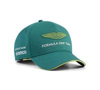 PUMA Aston Martin F1 2026 Casquette Team | Bord courbé avec fixation arrière réglable, Tous les derniers logos d’équipes et de partenaires, Coupe uniforme régulière
