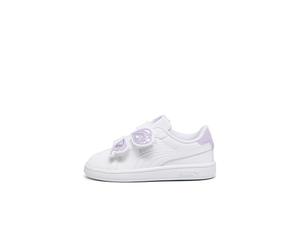 PUMA Baby Girl Smash 3.0 Bfly V Inf Baskets, White Vivid Violet Silver, 26 EU