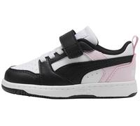Puma Baby Rebound V6 LO AC+ INF Baskets Unisexe Blanc/Noir/Rose nacré, 37 EU Enfant, Puma White Puma Black Pearl Pink, 21 EU