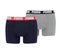 PUMA Basic Boxers sous-vêtement, Blue/Grey Mélange, L (Lot de 2) Homme